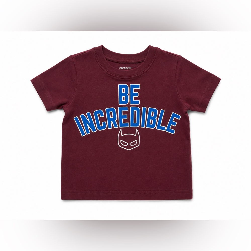 Maroon Carter's Graphic Tee with Blue Lettering 🩵🦸🏻‍♂️ Size 12 Months
